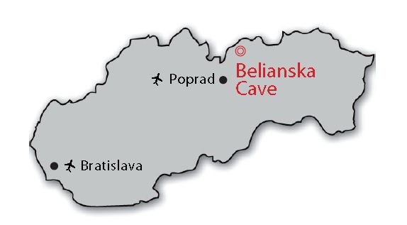 Belianska jaskyňa na mape